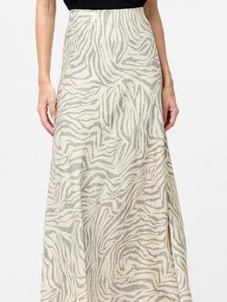 French Connection Josie Ennis Zebra Maxi Skirt, Porcelain Cream/Black, Porcelain Cream/Black