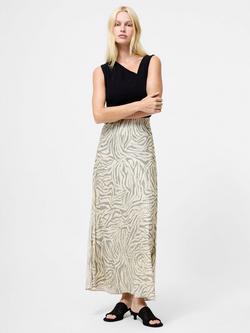 French Connection Josie Ennis Zebra Maxi Skirt, Porcelain Cream/Black - view 2, Porcelain Cream/Black