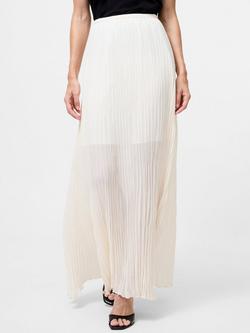 French Connection Saylor Pleated Overlay Skirt, Porcelain Cream, Porcelain Cream