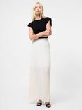 French Connection Saylor Pleated Overlay Skirt, Porcelain Cream