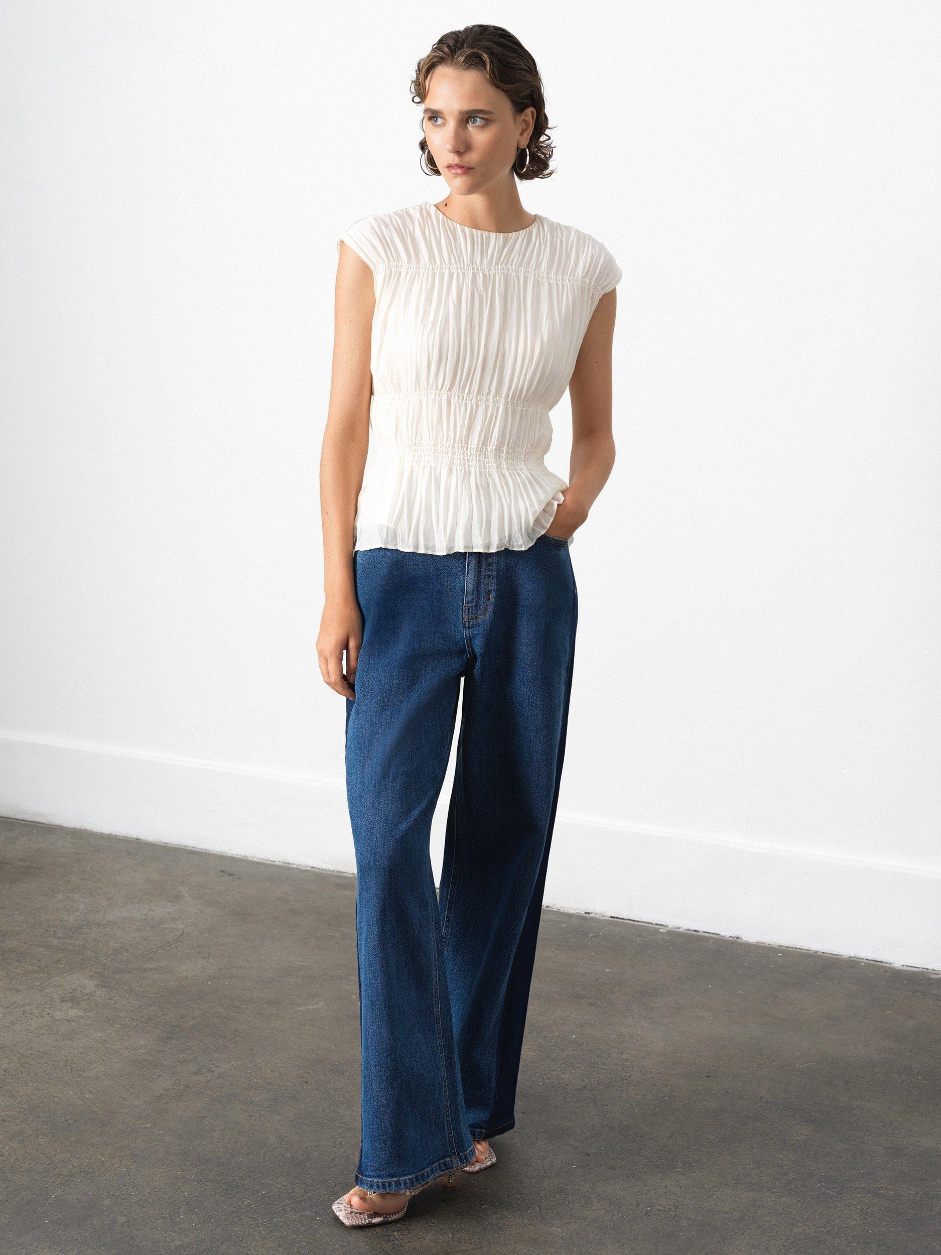 Product image 2 of 5, which shows French Connection Saylor Sleeveless Top, Porcelain Cream, 6