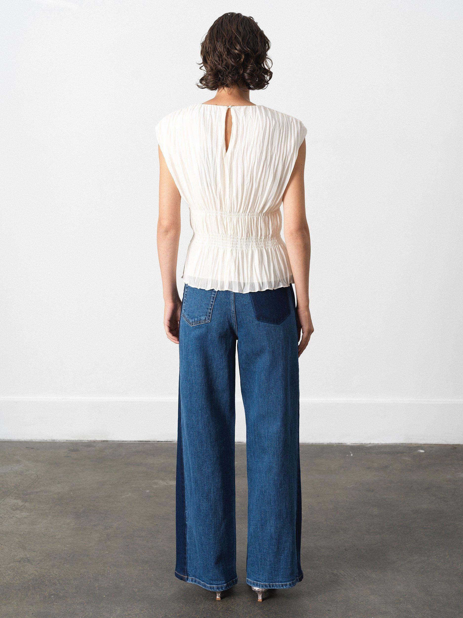 Product image 4 of 5, which shows French Connection Saylor Sleeveless Top, Porcelain Cream, 6