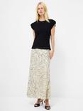 French Connection Wanda Textured Jersey Peplum Top, Blackout