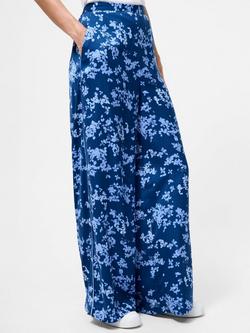 French Connection Isla Celaya Floral Trousers, Blue/Multi, Blue/Multi