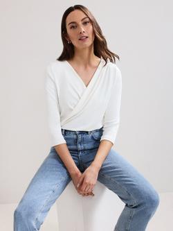 Phase Eight Sutton V Neck Top, White