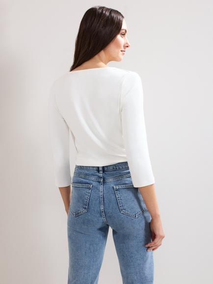 Phase Eight Sutton V Neck Top - view 2, White