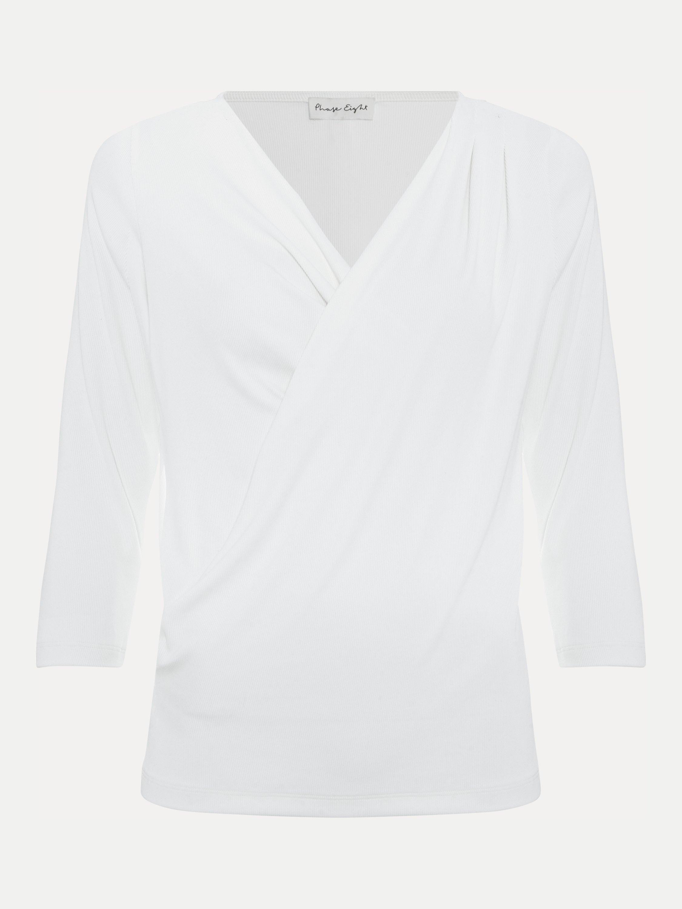 Product image 5 of 7, which shows Phase Eight Sutton V Neck Top, White, 8
