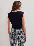 Phase Eight Taia Sleeveless V-Neck Ruched Top, Navy