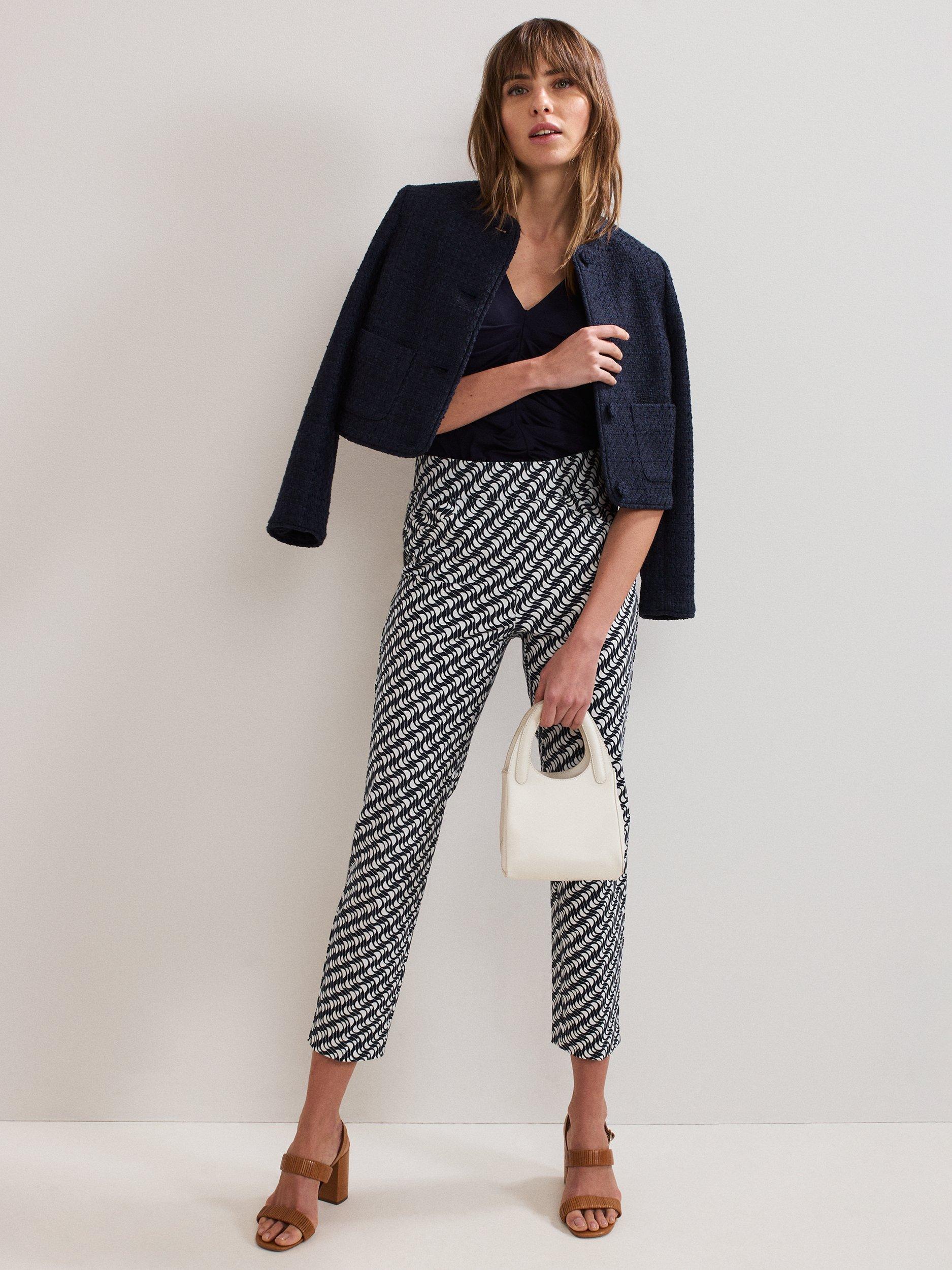 Product image 8 of 8, which shows Phase Eight Taia Sleeveless V-Neck Ruched Top, Navy, 8