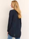 KAFFE Amber V-Neck Tunic Top, Midnight Marine