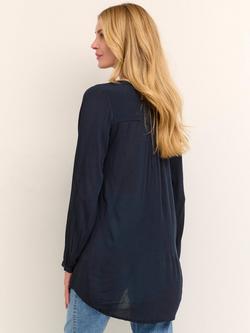 KAFFE Amber V-Neck Tunic Top - view 2, Midnight Marine