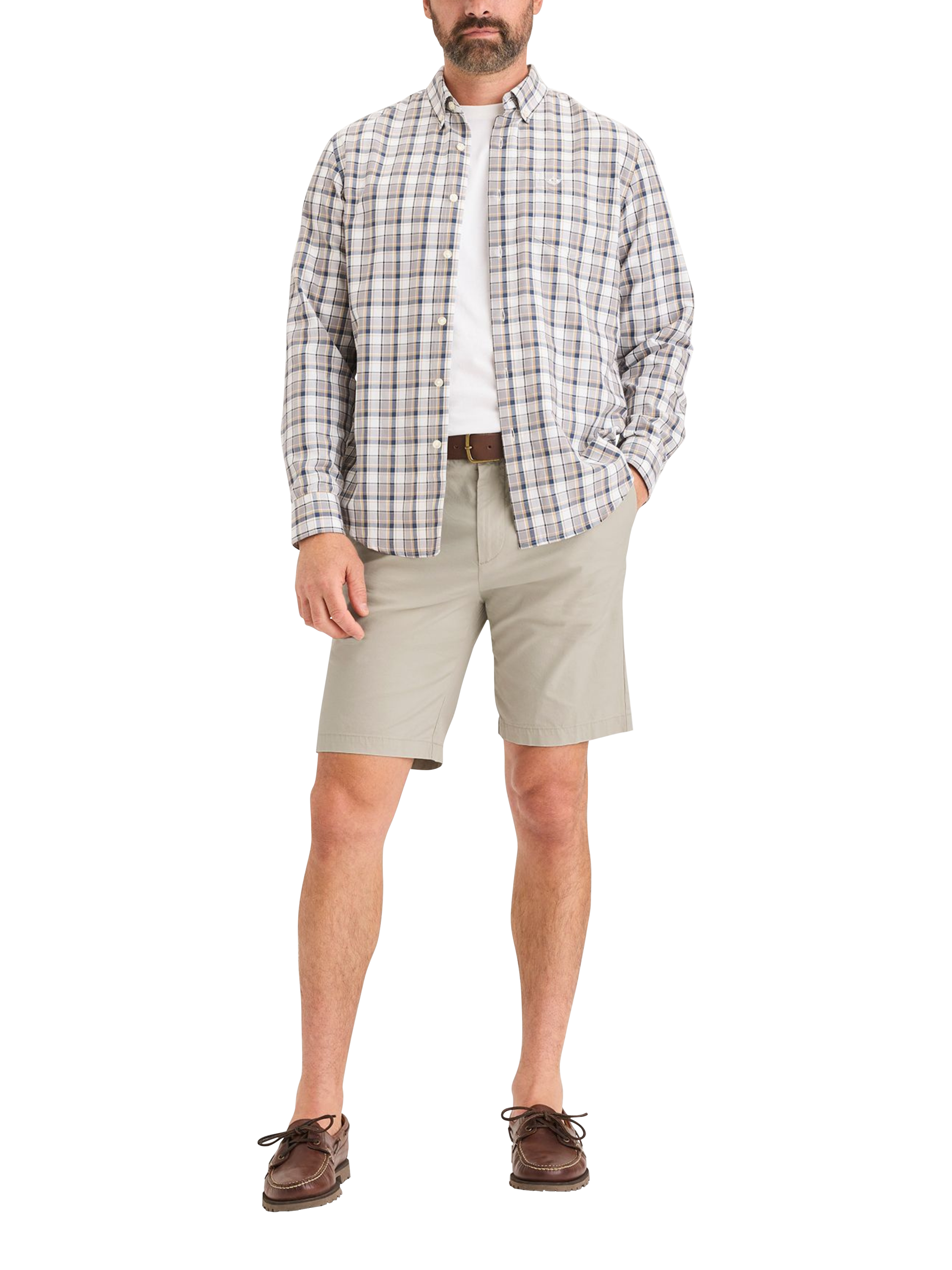 Product image 1 of 4, which shows Dockers Modern Shorts, Sahara Khaki, 31R