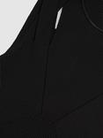 Reiss Rhylee Sleeveless Cut Out Rib Knit Top, Black
