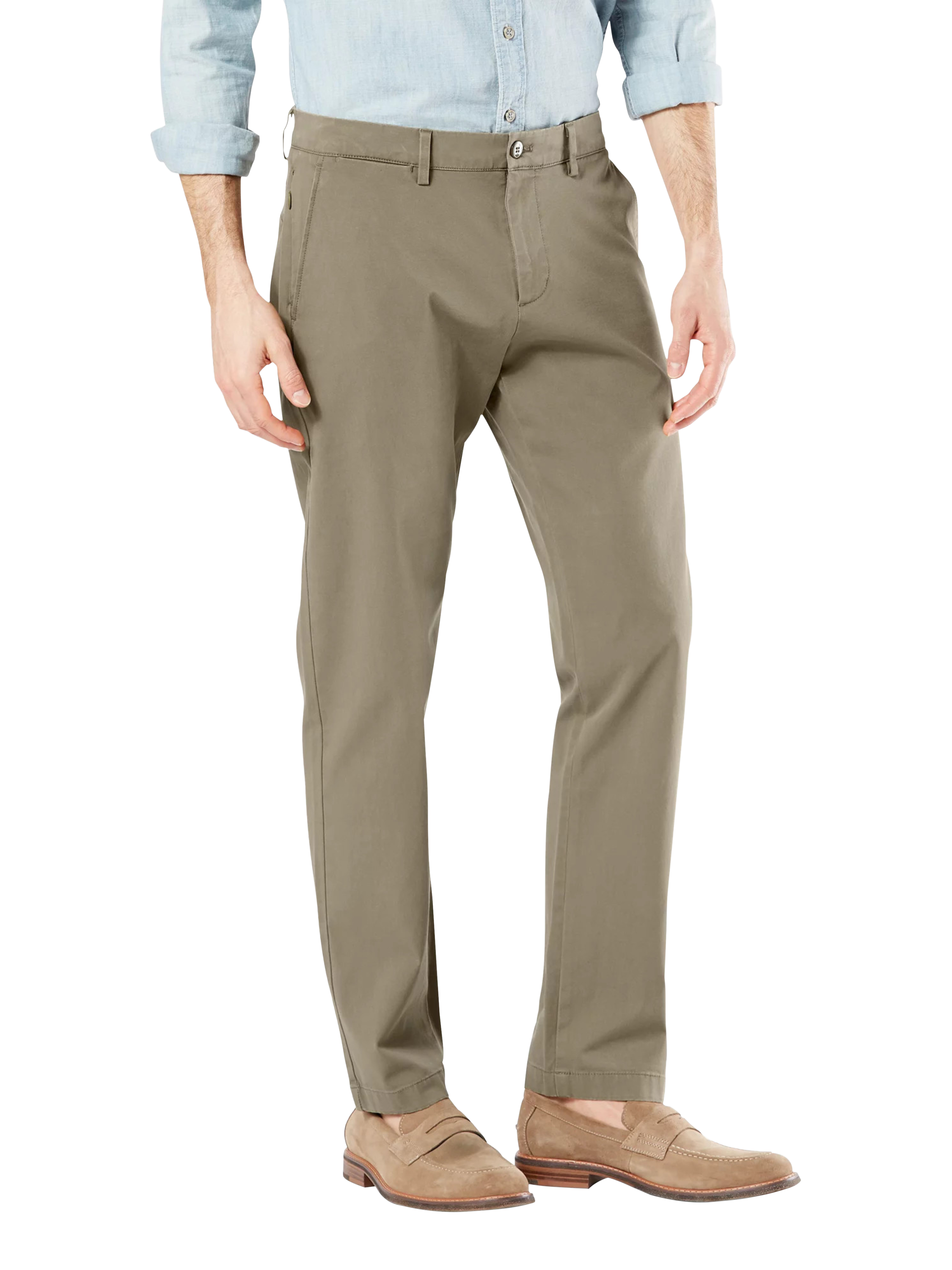 Product image 3 of 3, which shows Dockers Crafted Khaki Slim Tapered Fit Trousers, Green, W30/L32