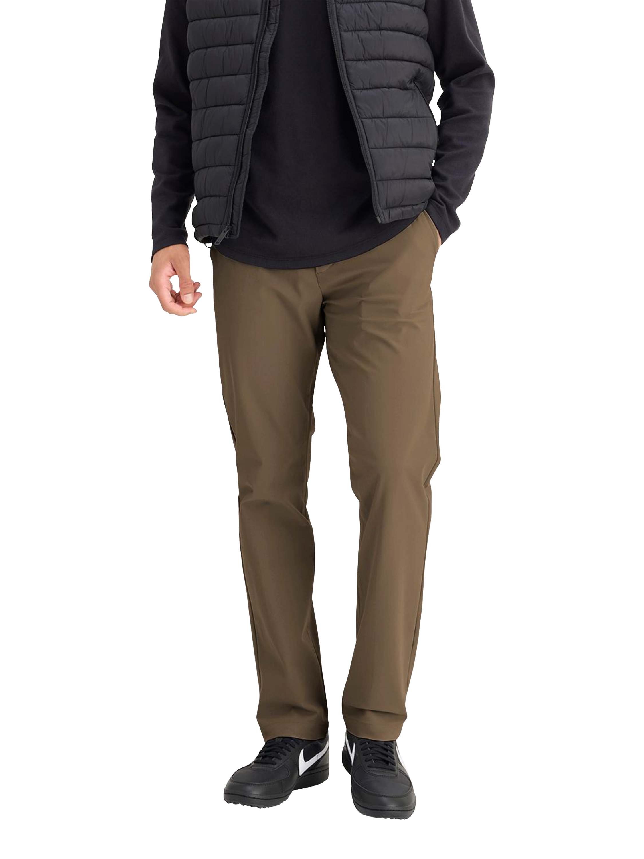 Product image 1 of 3, which shows Dockers Go Chino Slim Fit Airweave Trousers, Beige/Khaki, W30/L32