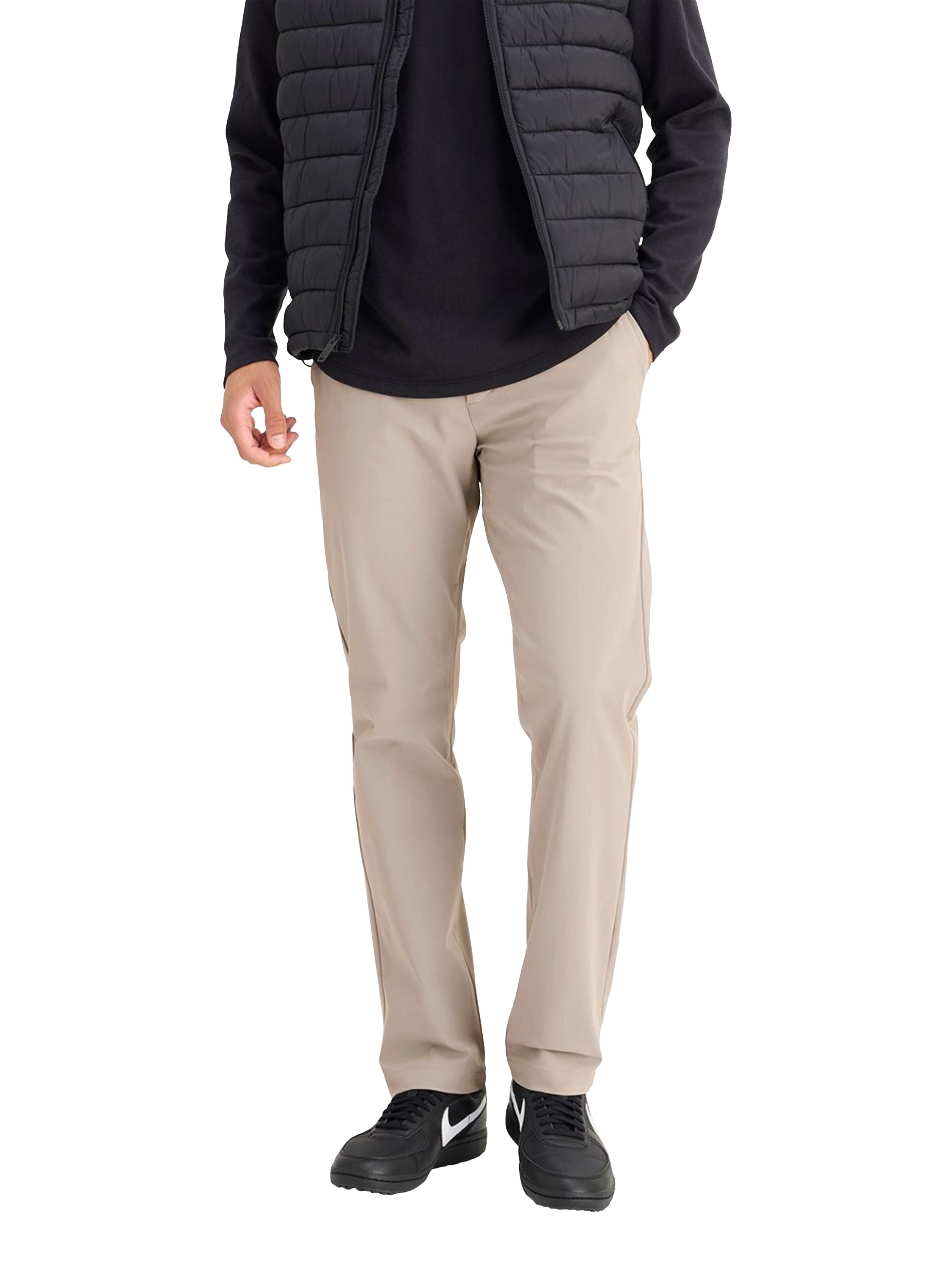 Product image 1 of 3, which shows Dockers Go Chino Slim Fit Airweave Trousers, Beige/Khaki, W30/L32