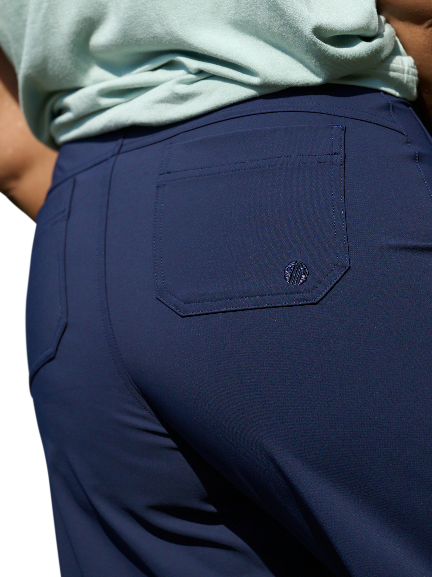 Product image 5 of 7, which shows ACAI Hydroflex Straight Leg Trousers, Deep Navy, 6R