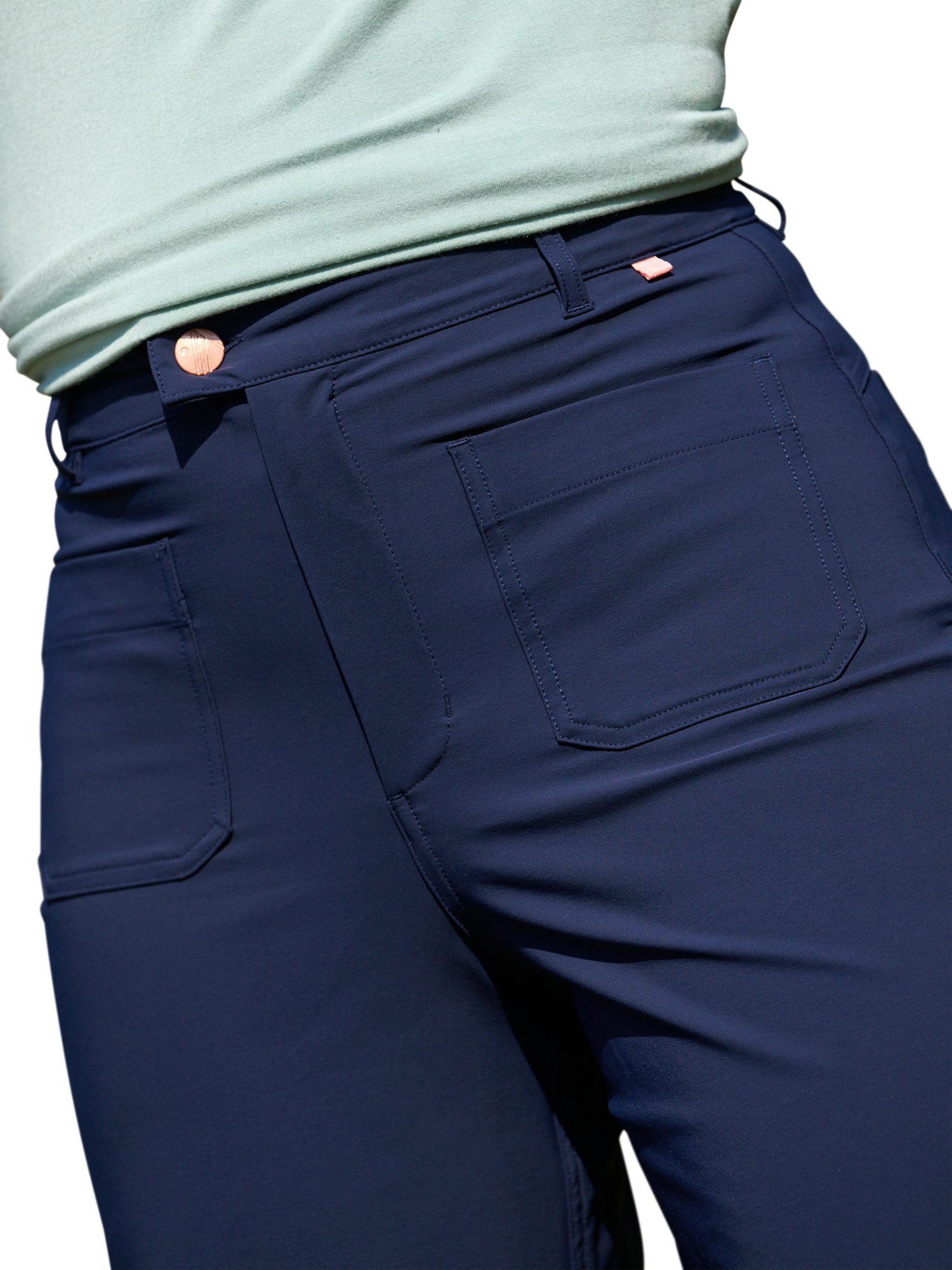 Product image 6 of 7, which shows ACAI Hydroflex Straight Leg Trousers, Deep Navy, 6R