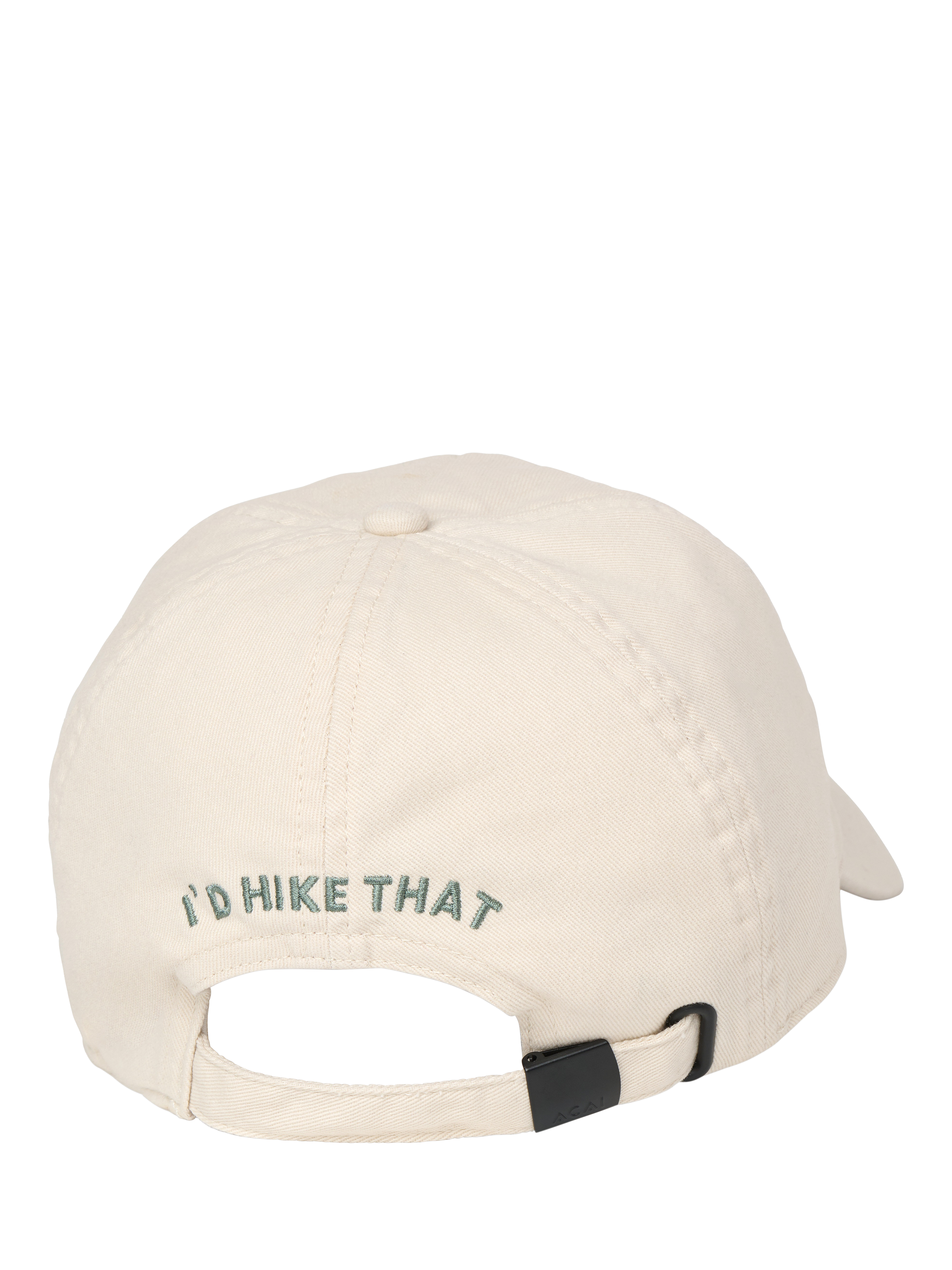 Product image 2 of 5, which shows ACAI I'd Hike That Washed Cotton Baseball Cap, Oatmeal, One Size