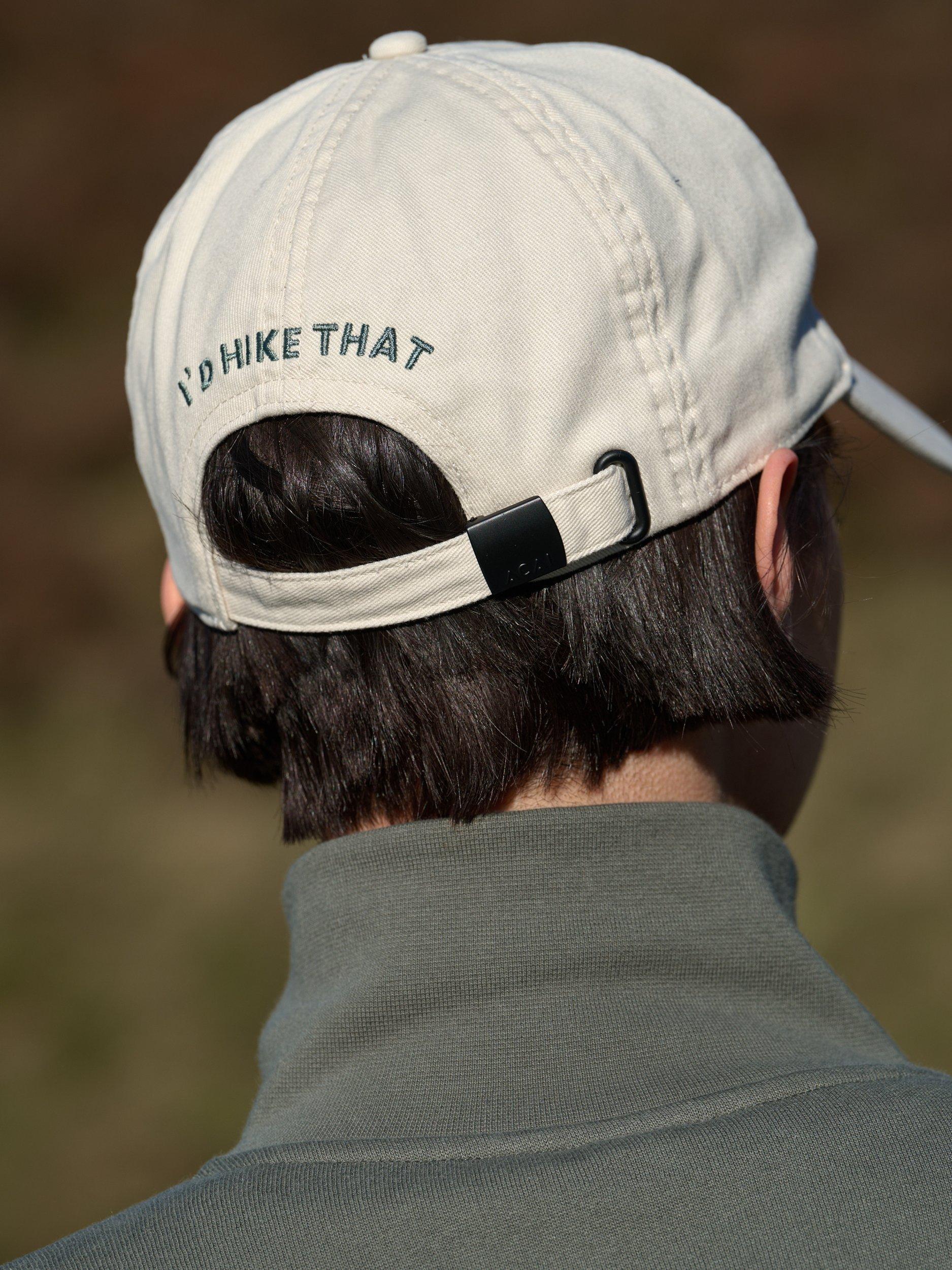 Product image 5 of 5, which shows ACAI I'd Hike That Washed Cotton Baseball Cap, Oatmeal, One Size