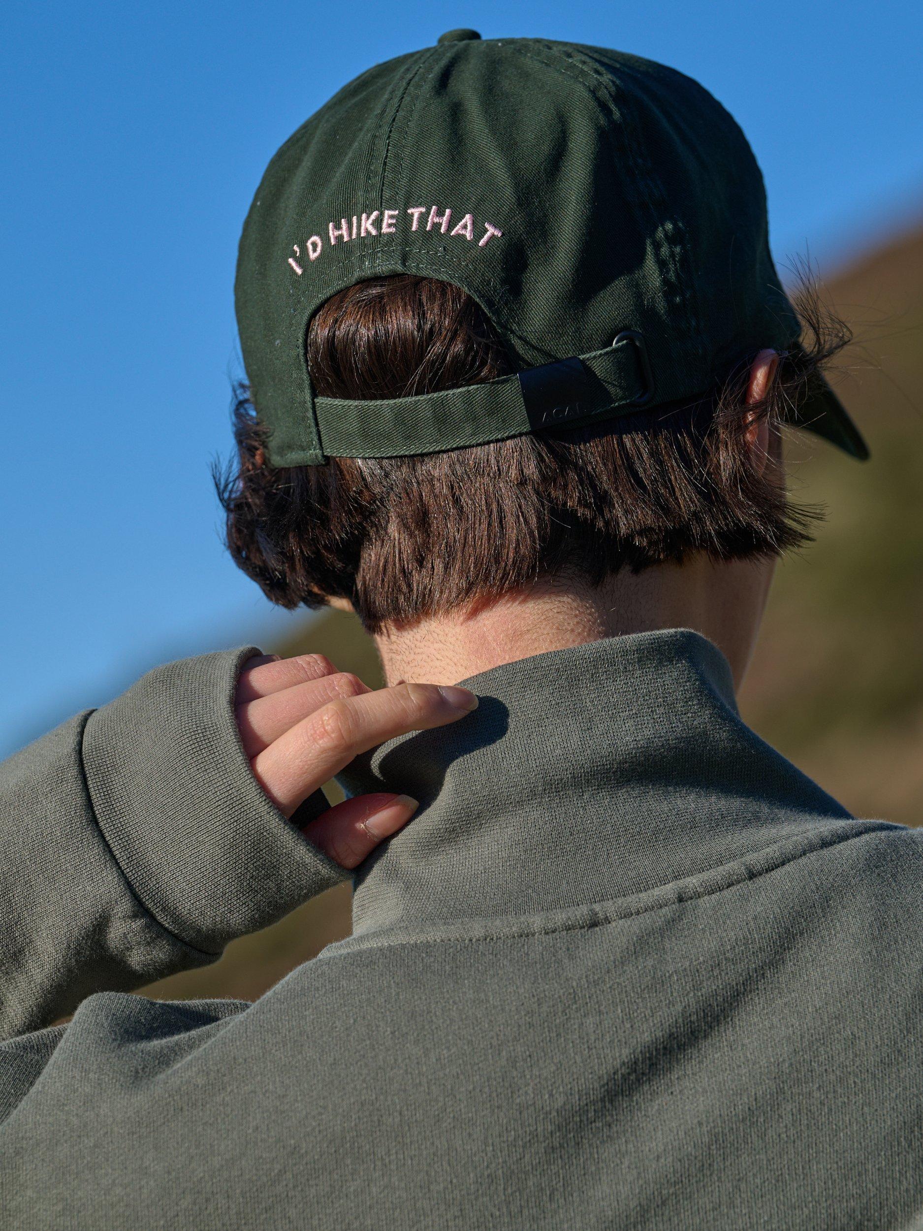 Product image 6 of 6, which shows ACAI I'd Hike That Washed Cotton Baseball Cap, Pine, One Size