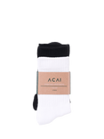 ACAI Everyday Ribbed Crew Socks, Pack of 2, Black/White