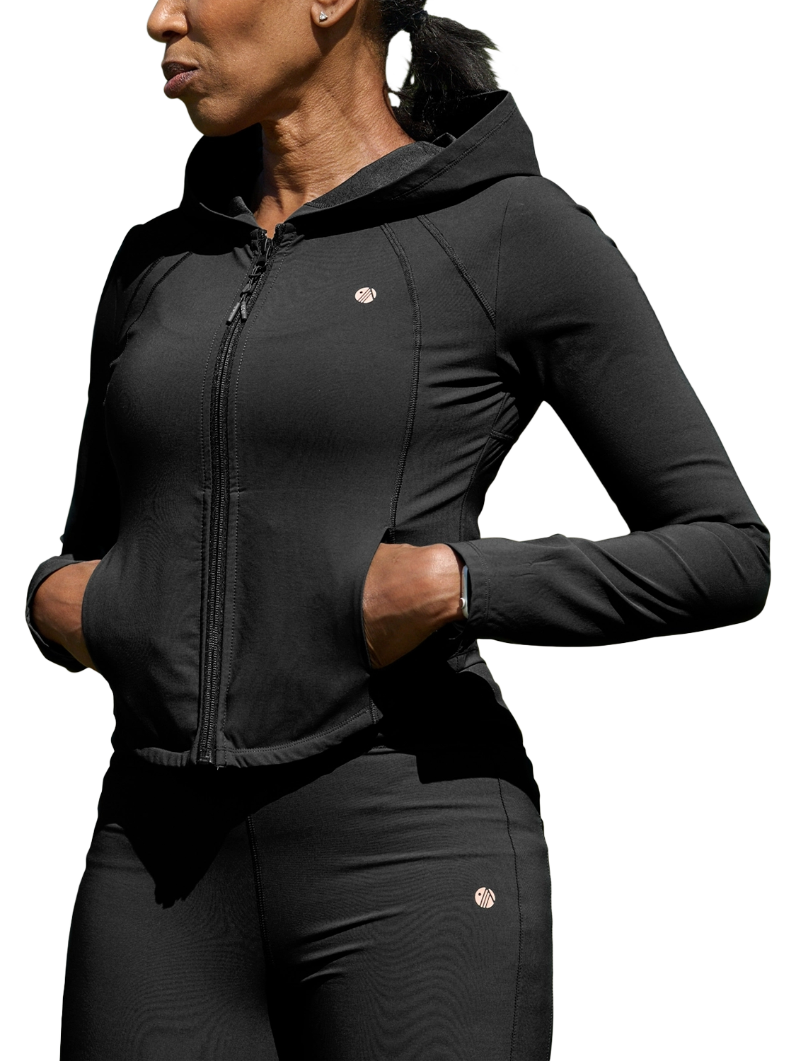 Product image 1 of 7, which shows ACAI Hydroflex Lightweight Sports Jacket, Black, 6