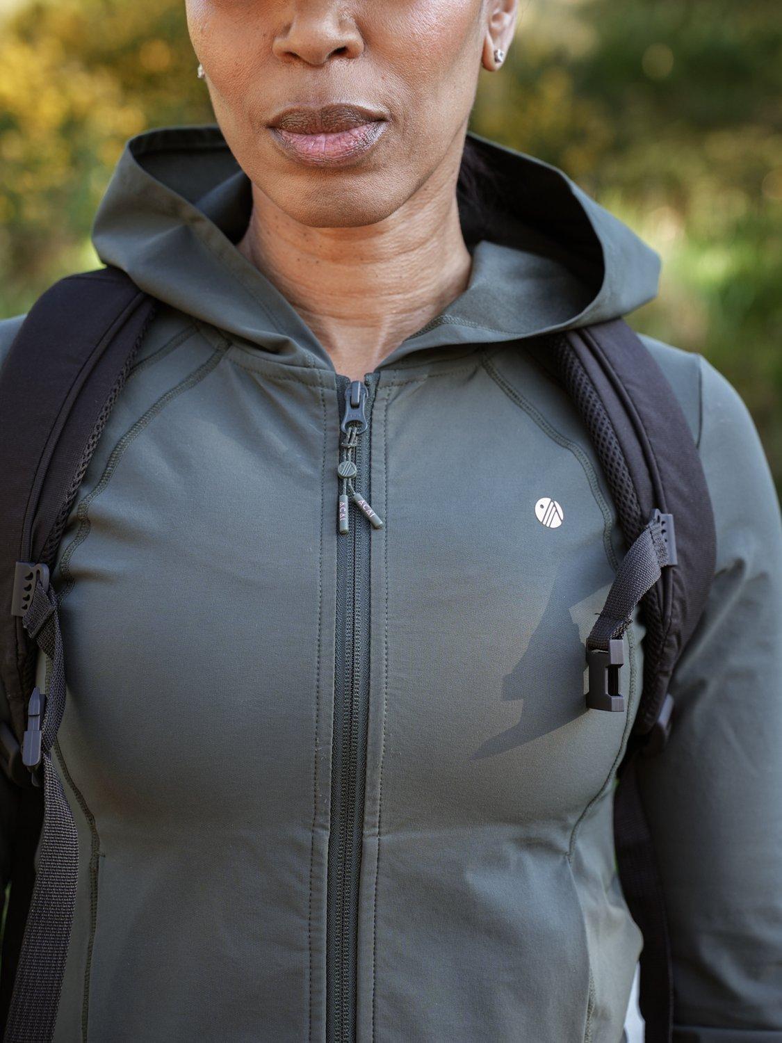 Product image 5 of 9, which shows ACAI Hydroflex Lightweight Sports Jacket, Forest Green, 6