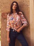 NRBY Chiara Floral Pure Silk Shirt, Multi