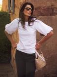 NRBY Livia Sculptured Sleeve Cotton T-Shirt