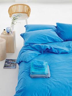 Designers Guild Loweswater 300 Thread Count Organic Cotton Duvet Cover Set - view 2, Cobalt