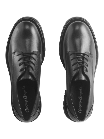 Start-Rite Kids' Angry Angels Barcelona Lace Up Shoes, Black Leather - view 2, Black Leather