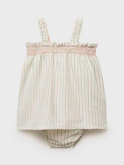 Mango Baby Cilantro Smock Dress, Natural White - view 2, Natural White