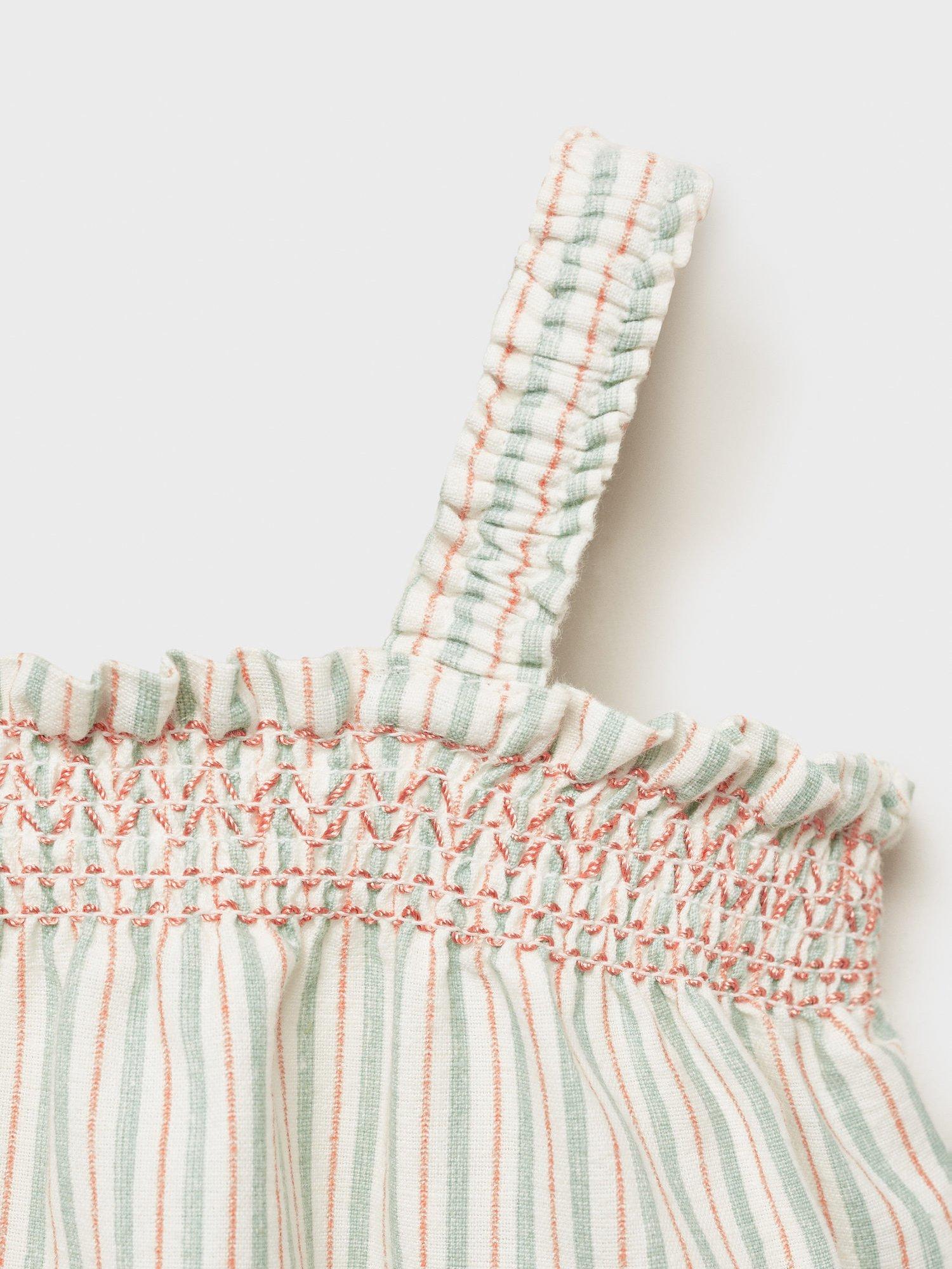 Product image 4 of 4, which shows Mango Baby Cilantro Smock Dress, Natural White, 1-3 months