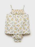Mango Baby Cotton Lemon Dress and Shorts Set, Yellow