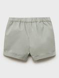Mango Baby Hoja Cotton Drawstring Shorts, Green