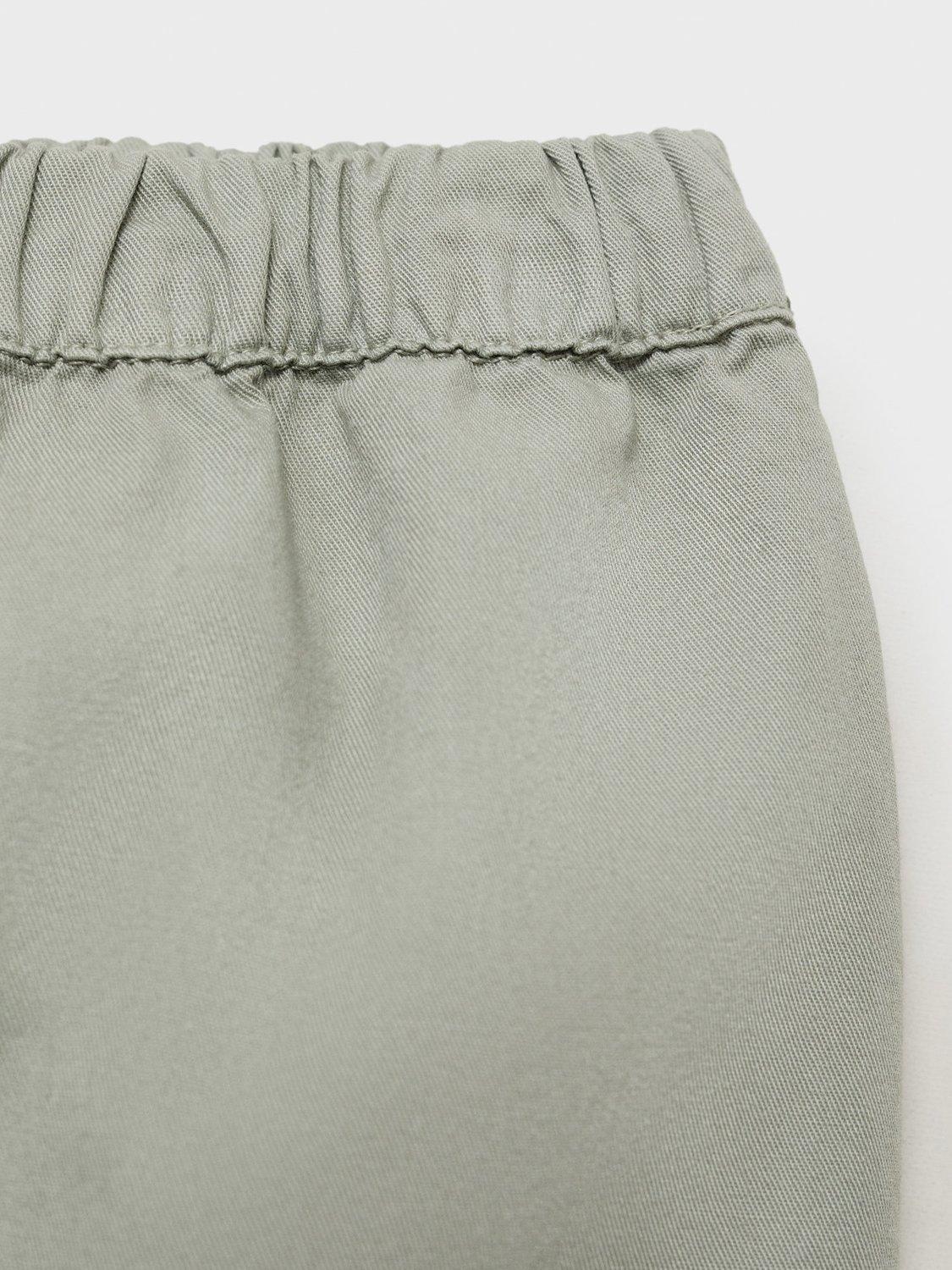 Product image 3 of 4, which shows Mango Baby Hoja Cotton Drawstring Shorts, Green, 1-3 months