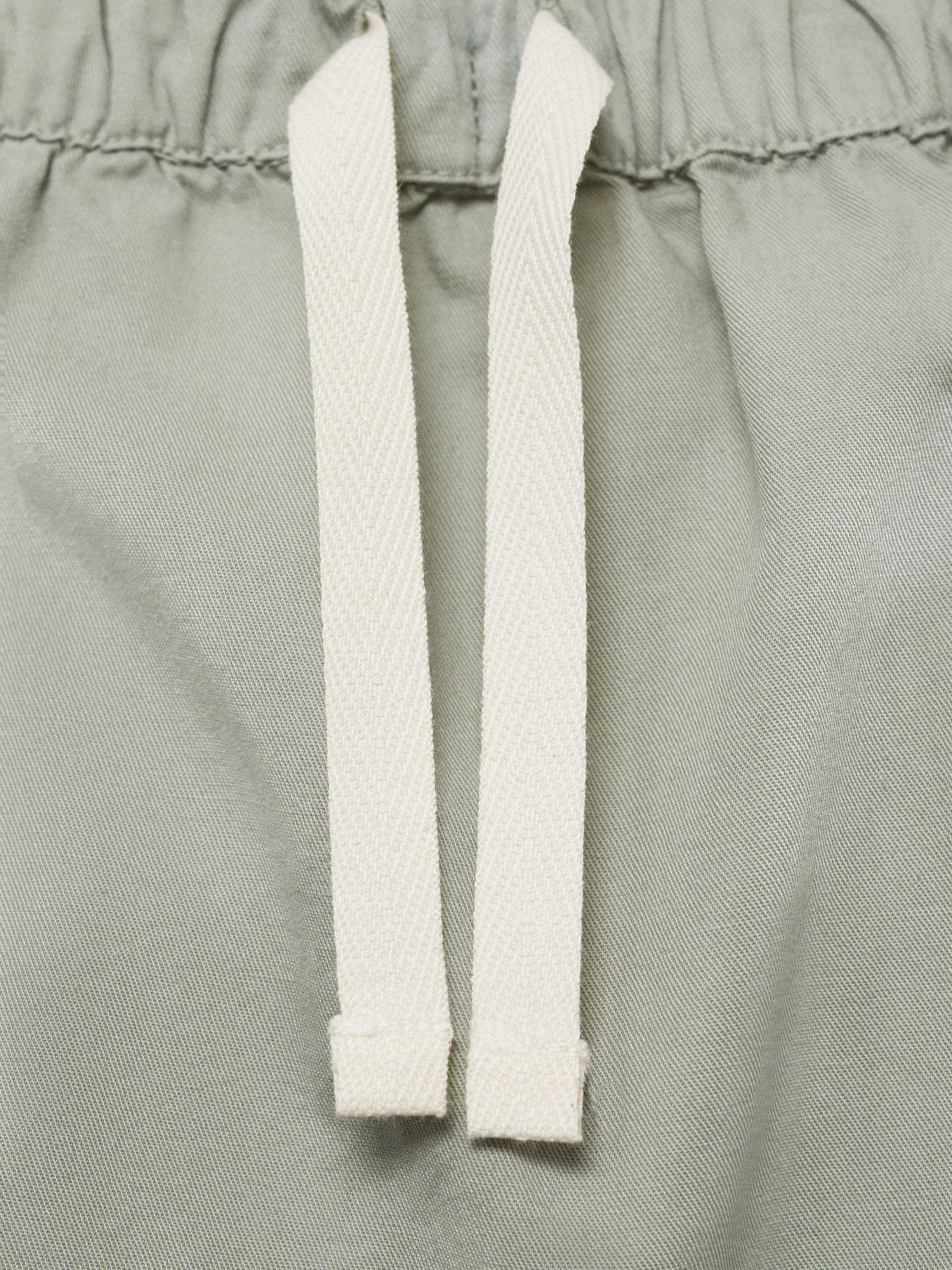 Product image 4 of 4, which shows Mango Baby Hoja Cotton Drawstring Shorts, Green, 1-3 months