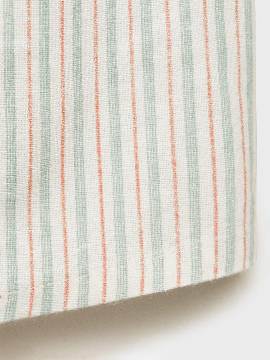 Product image 3 of 4, which shows Mango Baby Pepper Cotton Linen Blend Striped Shorts, Natural White, 1-3 months