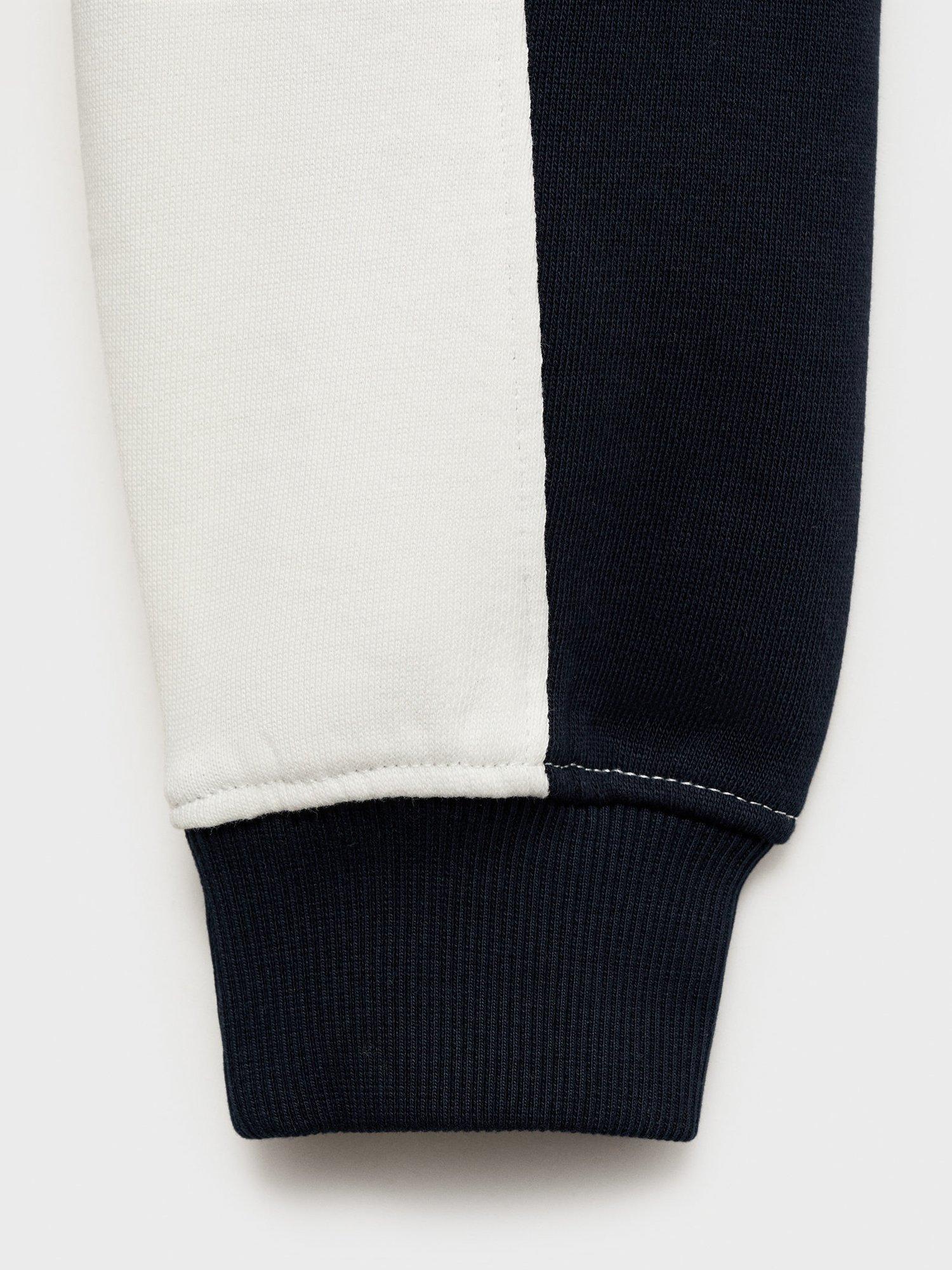 Product image 4 of 6, which shows Mango Kids' Cotton Striped Hooded Sweatshirt, Navy, 11-12 years