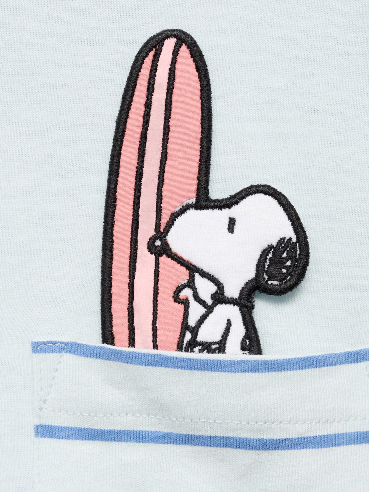 Product image 5 of 5, which shows Mango Kids' Cotton Snoopy Short Pyjama Set, Turquoise - Aqua, 12-18 months