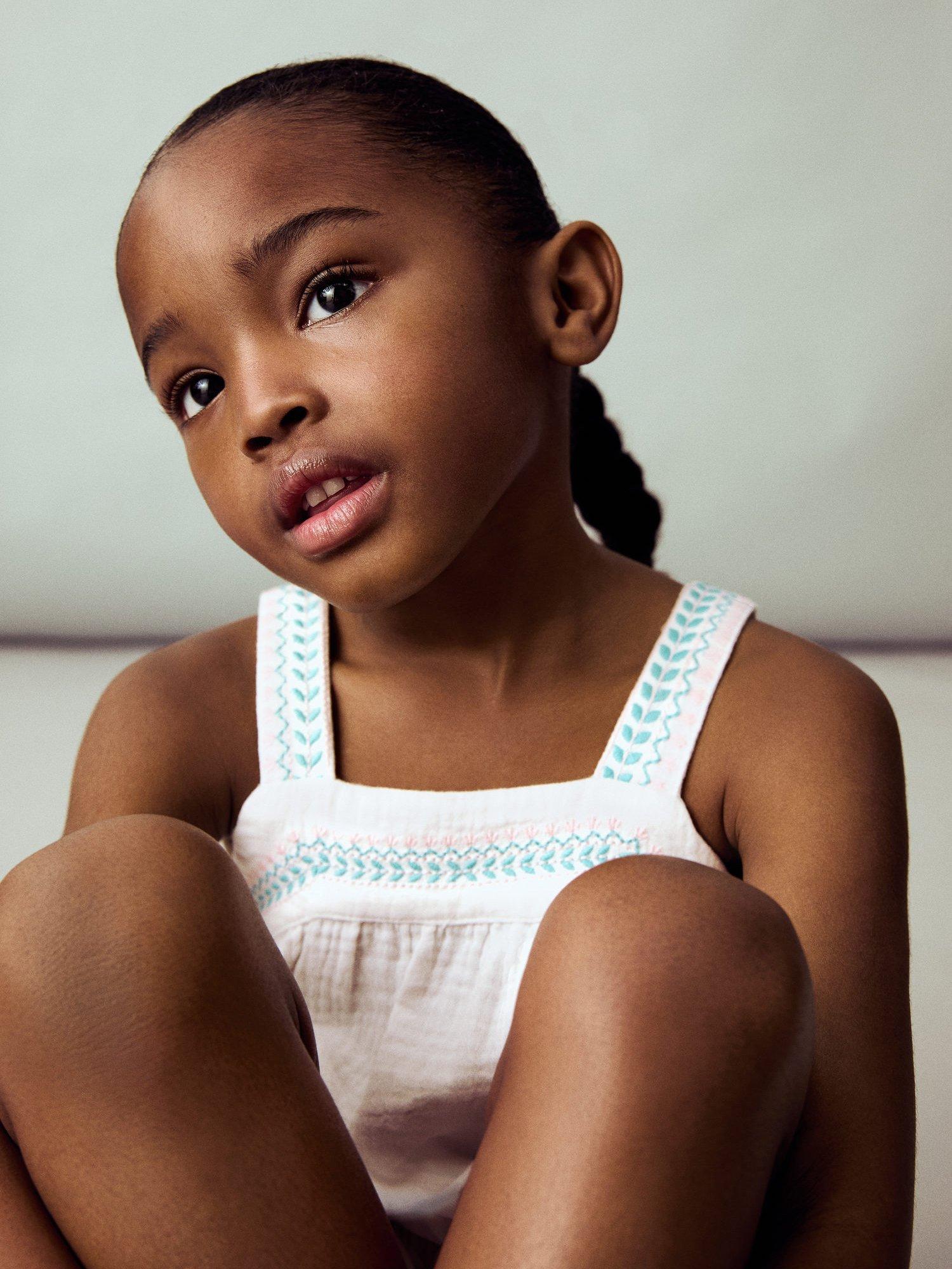 Product image 5 of 6, which shows Mango Kids' Cotton Sleeveless Embroidered Blouse, White, 12-18 months