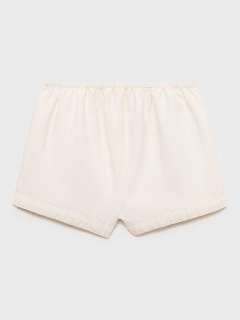 Product image 4 of 6, which shows Mango Kids' Cotton Linen Blend Slouchy Shorts, White, 12-18 months