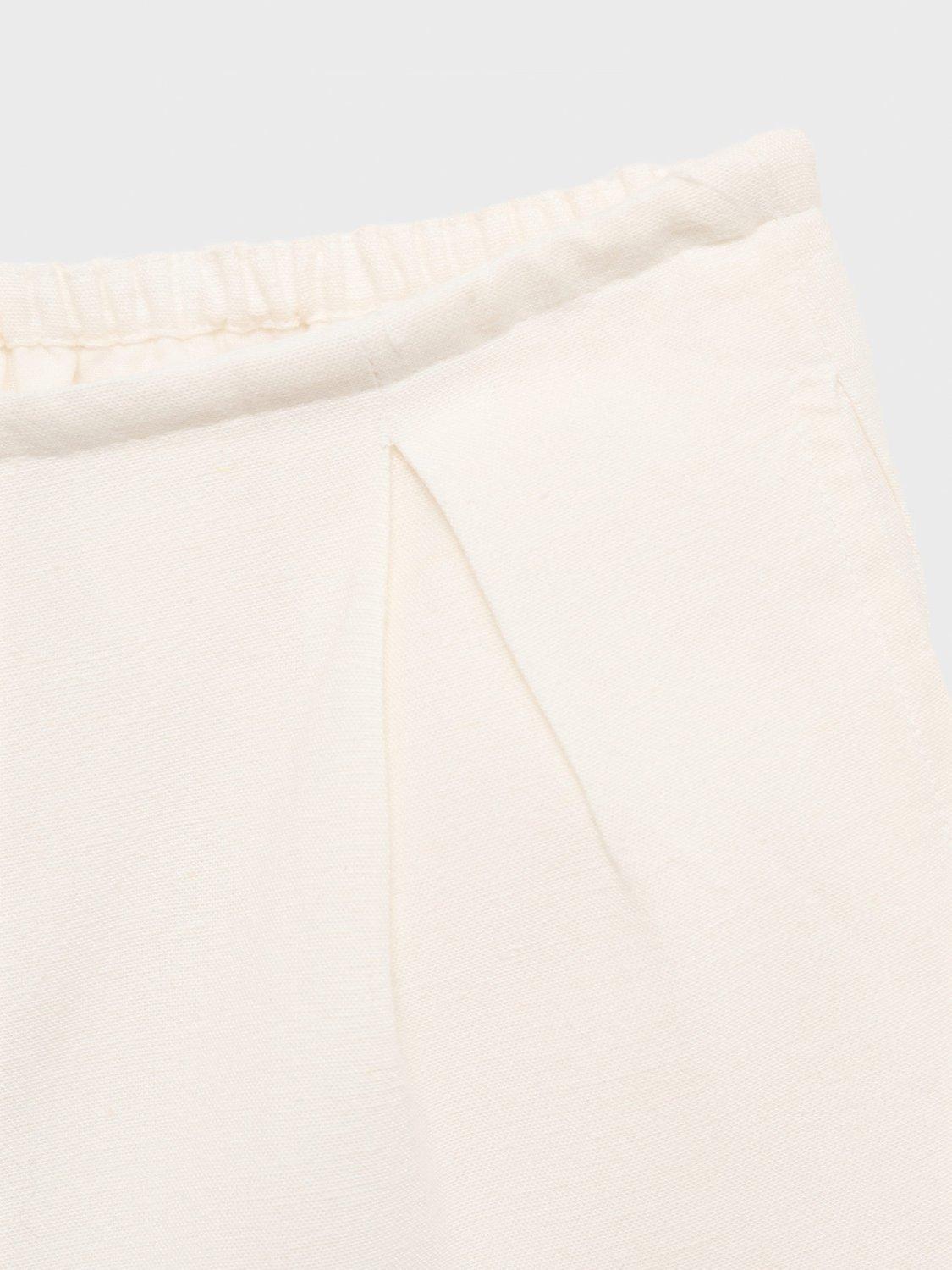 Product image 6 of 6, which shows Mango Kids' Cotton Linen Blend Slouchy Shorts, White, 12-18 months
