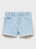 Mango Kids' Chop Denim Five Pocket Shorts, Open Blue