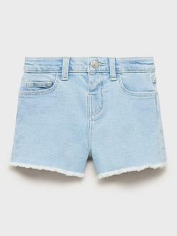 Mango Kids' Chop Denim Five Pocket Shorts, Open Blue, Open Blue