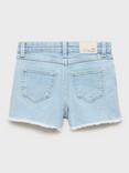 Mango Kids' Chop Denim Five Pocket Shorts, Open Blue