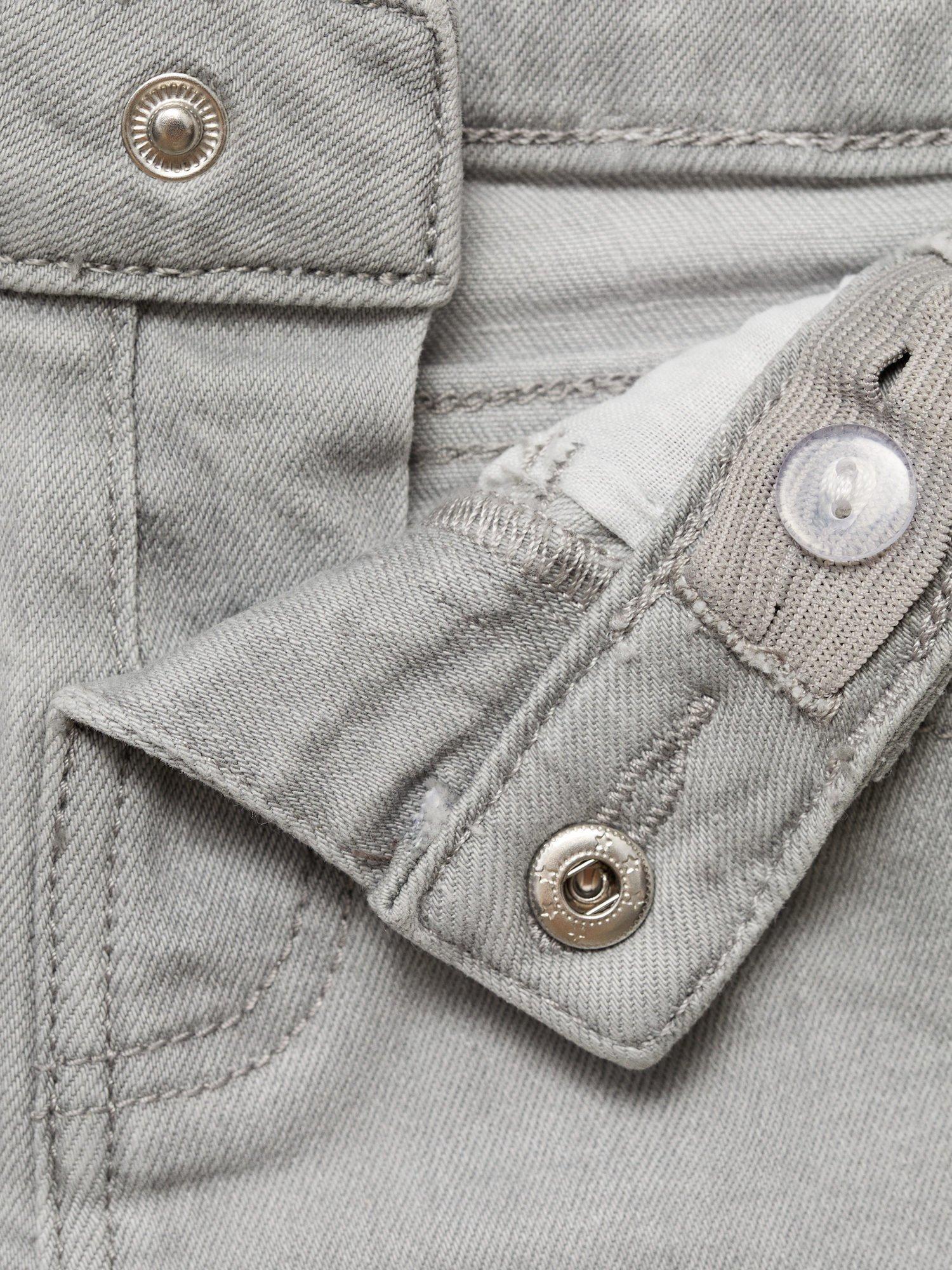 Product image 6 of 6, which shows Mango Kids' Chop Cotton Frayed Shorts, Open Grey, 12-18 months