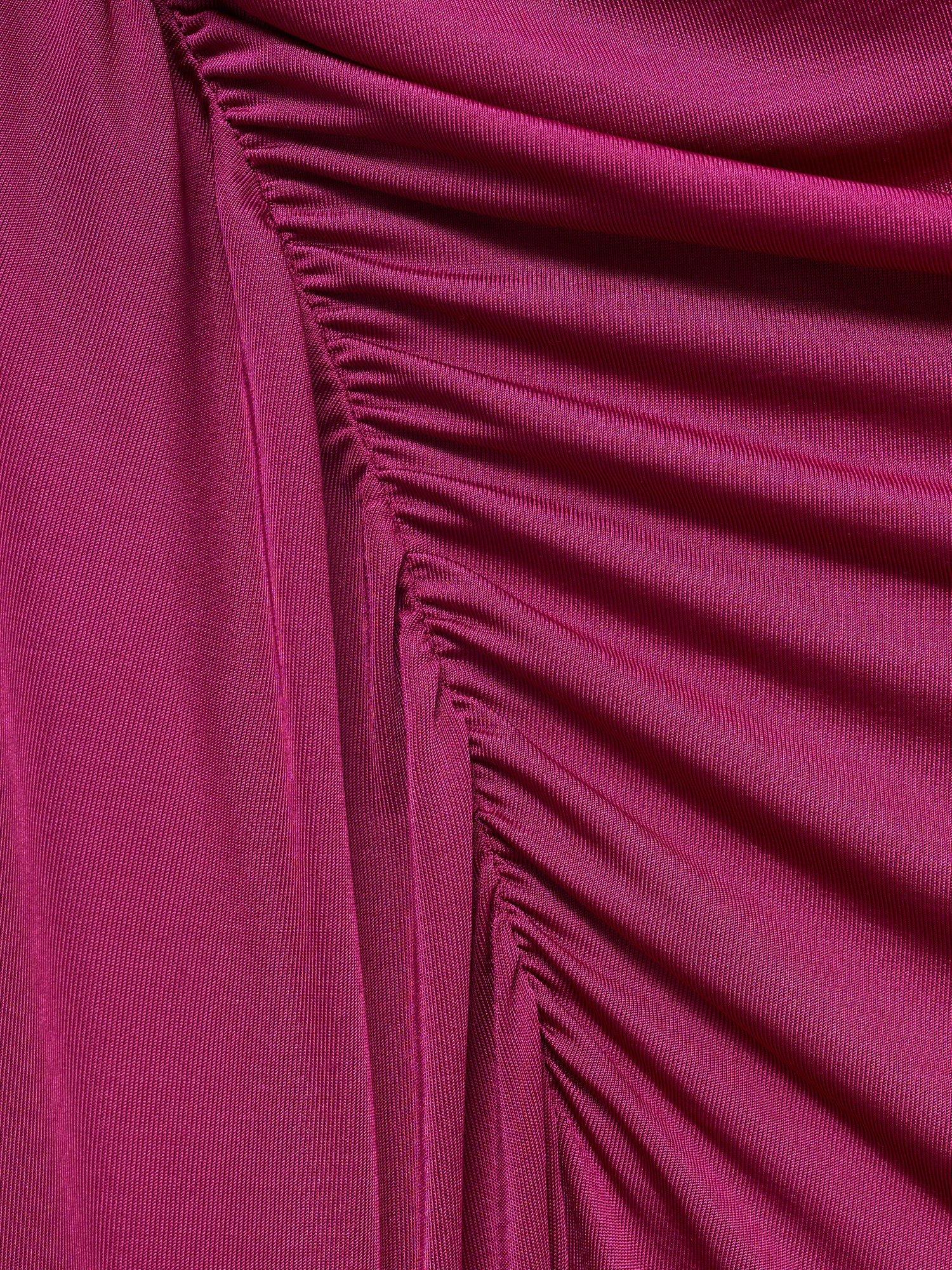 Product image 5 of 8, which shows Mango Lia Strapless Ruched Maxi Dress, Bright Pink, 10