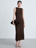 Mango Luisa Sleeveless Midi Pencil Dress, Brown